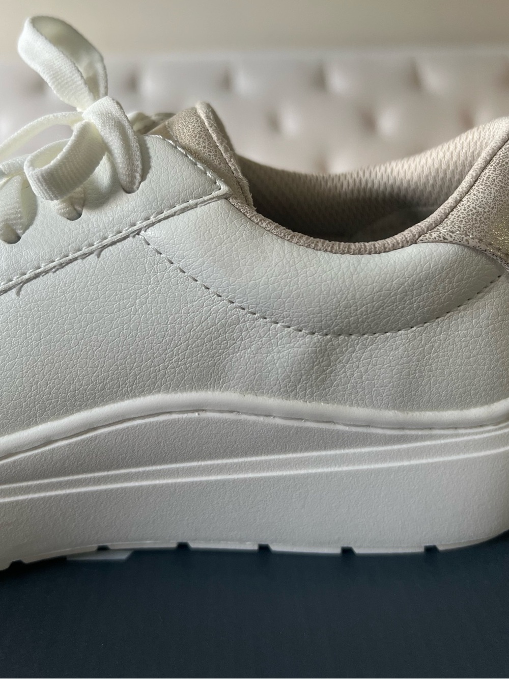 Light Metallic Gold and White Platform Sneakers - Dr. Scholl’s Time Off - Picture 7 of 13
